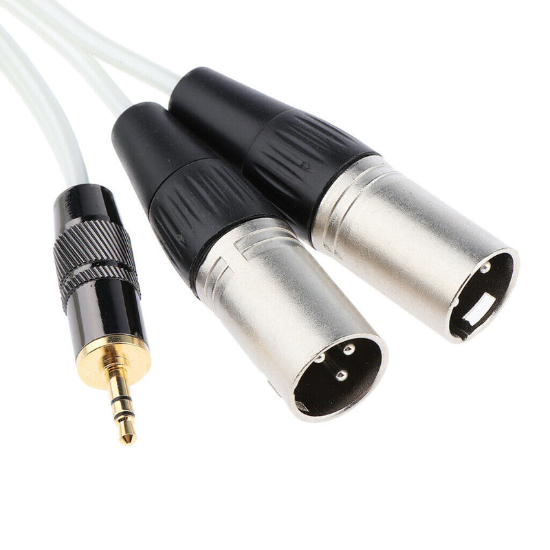 3.5mm Male Plug to Dual XLR Male Microphone Stereo Audio Converter Adapter