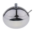 Mirror Finish Stainless Sugar Bowl w/Lid & Spoon for Home Kitchen Dome Shape