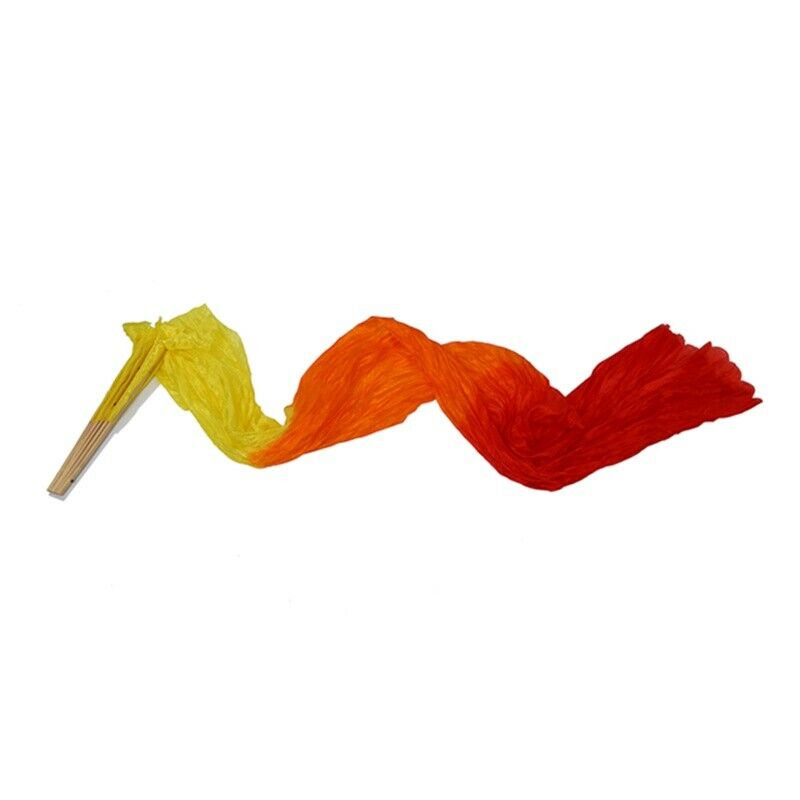 1.8m Hand Made Colorful Belly Dance Dancing Silk Bamboo Long Fans Veils M6J2