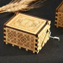 Retro Wood Hand Cranked Music Box Carved Kid Child Birthday Gift Home Decor