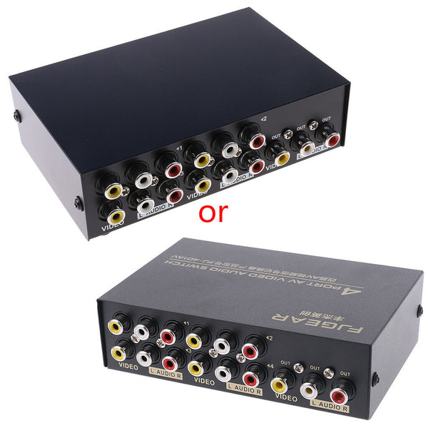 4 Port AV Audio Video RCA 4 Input 1 Output Switcher Switch Selector Splitter Box