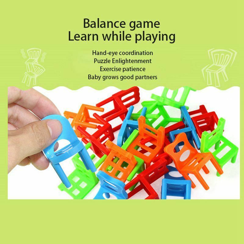 18Pcs Balance Chairs Balance Game Children Kids Educational Balance Toys Pu W5S7