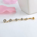 Rhinestone Dangle Navel Belly Rings Barbell Surgical Steel Body Piercing Jewelry