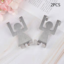 2Pcs/Set Stainless Steel Rack Hook Durable Strong Lovers Shaped Kitchen Bathr BX