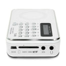 Portable Mini Am Fm Radio Stereo Speaker Support Sd/Tf Card With Usb(White) P5H7