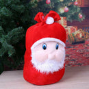 Christmas Cute Santa Pattern Plush Bag Gift Holder Christmas Decoratin A