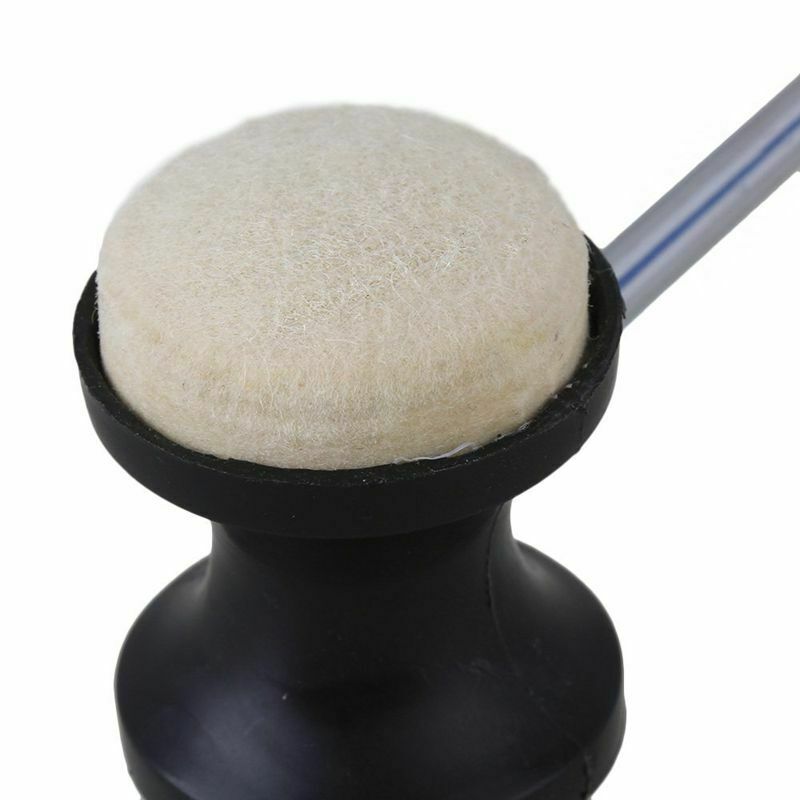 Stainless steel & felt Shaft Black Drum Pedal Bass Drum Beater Instrument A