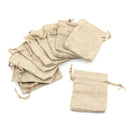 10X Small Burlap Jute Sack Linen Pouch Bag Drawstring Wedding Supplies FT