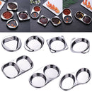 Stainless Seasoning Dish Sugar Spice Dipping Bowl Appetizers Plate 2-Square