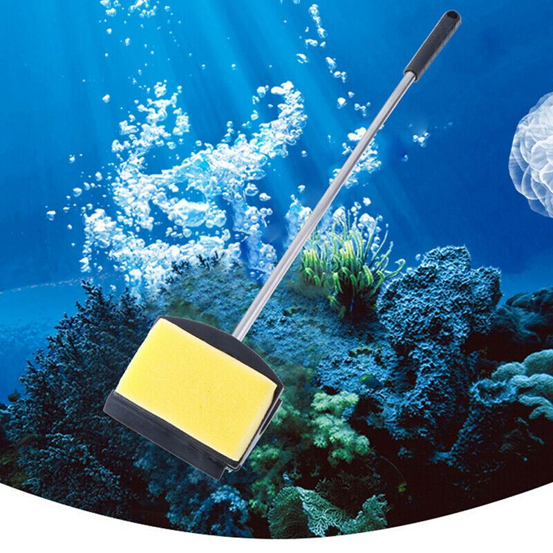 Fish Tank Algae Yellow Green Double Side Sponge Aquarium Cleaning Brush Tool OZ