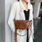 Fashion Leather Crossbody Bags Women Chain Shoulder Travel Handbag (Brown)