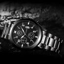 Luxury Mens Black Stainless Steel Date Sport Analog Quartz Wrist Watch Gift New