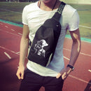 Music Crossbody Bag For Men Usb Charging Shoulder Bag Waterproof Oxford Mal