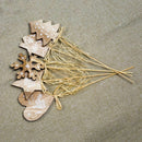 1 Set 10 Pcs Printing Wooden Christmas House Tree Star Shape Pendants Plugi