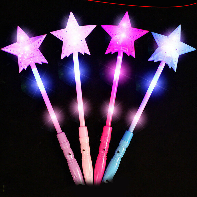 Star Shape Glow Sticks Bulk Light Up Plastic LED Wand Rally Party Cheer Stick