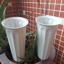 2Pcs Plastic Stake In Ground Cemetery Grave Fluted Flower Vases Container