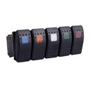 5 Waterproof 12V 20A Bar Rocker Marine Switch Car Boat LED 5 Colors Light