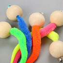 Cat Worms Wooden Ball with Bell Pet Kitten Interactive Teasing Playing Toys