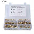 210x Flat Head Blind Rivet Nut Insert Nutsert Assortment Kit Screw M4/M5/M6/M8