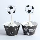 24pcs / lot The Football World Paper Cupcake Wrappers Toppers For Kids Part V9E7