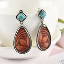 Boho Turquoise Ear Stud Dangle Earrings Wedding Jewelry Women Accessories