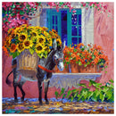 5D DIY Full Drill Diamond Painting Donkey Flowers Cross Stitch Embroidery