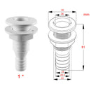 1Pcs 1Inch White Plastic Thru-Hull Bilge Pump Aerator Hose Fitting for Boats