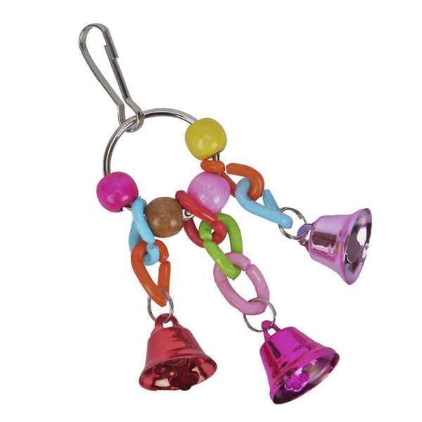 Pet parrot bird climb chew toys bell swing cage hanging cockatiel parakeet FTE