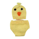 Cartoon Chick Costume Set 2pcs Knit Cap Pants Newborn Baby Photography Prop