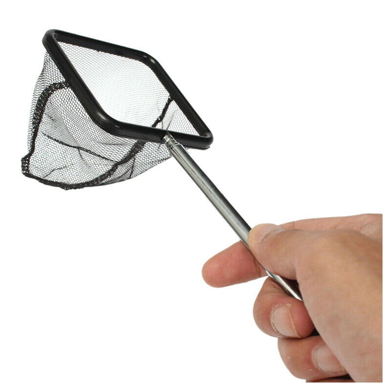 1Pc 20~40cm Aquarium Extendable Handle Shrimp Small Betta Fish Tank Net Squ D1E6