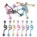 Stainless Steel Industrial Barbell Ear Tongue Piercing Ring Bar Body Jewellery