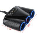 12V/24V 120W 3 Way Sockets Car Cigarette Lighter Adapter Splitter 3 USB Charger