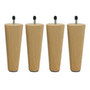 4x Round Solid Wood Legs Wood Sofa/Couch/Chair/Ottoman Feet Walnut Finishb 150mm
