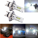 2 X H4 80W LED Work Light Bar Spot Beam SUV Driving Fog Lamp 6000K White Bulb