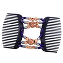 Magic Wood Beads Double Clip Hair Slide Combs Women's Hair Jewelry Accessory