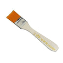 5pcs Orange Bristle Wooden Handle Oil Painting Paint Brush 0.9" Width