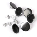 Jeans Glossy Buttons Hammer on 20mm Pack of 12 Sets DIY Replacement Black