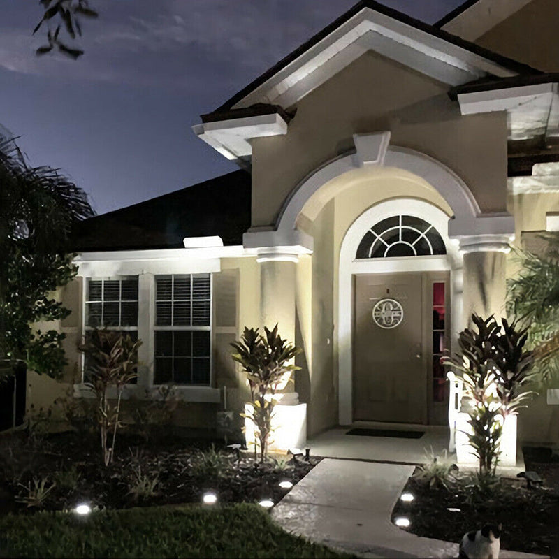 4x 8 LED Solar Buried Light Waterproof Under Ground Lawn Lamp (White Light)