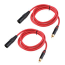 2x XLR Male To RCA Male Jack Plug Cable  Professional Wire Mono Cord