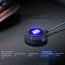 For PC Laptops S2 4 Port USB Sound Card HUB Mic Adapter External Audio Converter