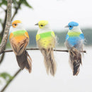 1Pc artificial feather birds nest decorative mini swallows home garden ornamentL