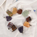 Natural Stone Crystal Quartz Healing Chakra Pendant For Necklace DIY Jewelry JR
