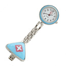 Light Blue Nurse Brooch Fob Tunic Pocket Watch R9J4
