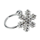 Glass Earrings with Clip Snowflake Shape M2B5