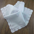1 Piece White premium cotton wedding gift lace handkerchief for women/ladies