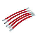5 Pieces Red Air Pump Inflator Extension Hose, High Pressure Schrader Valve for