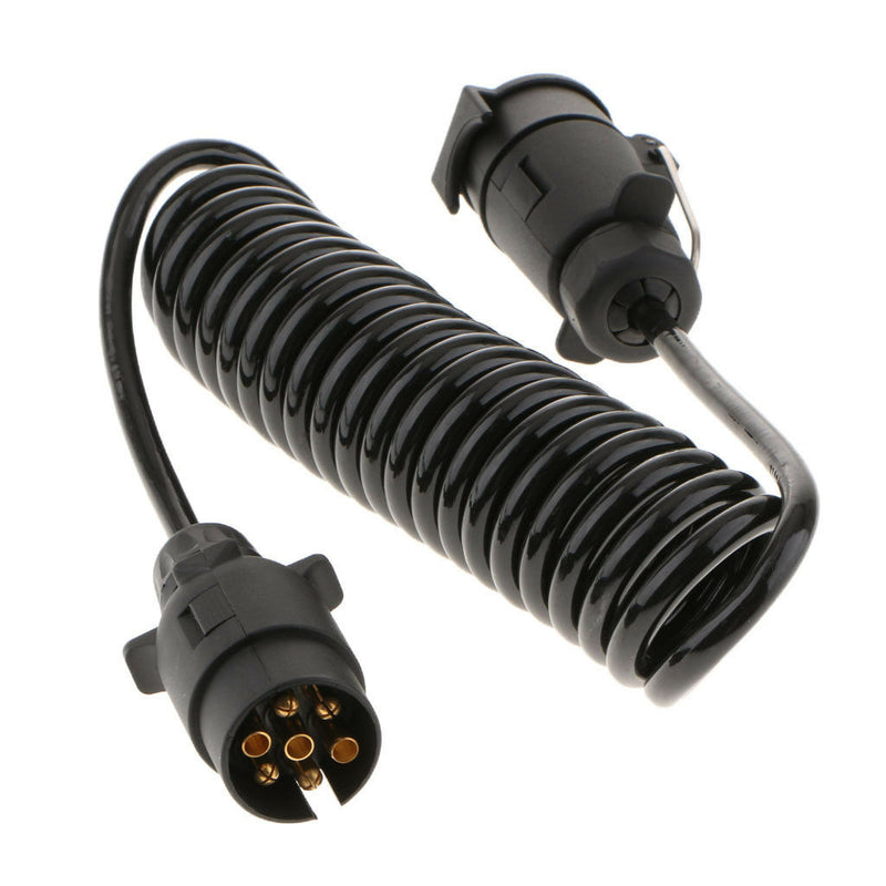 7 Pin Round Trailer Boat RV Connector Plug Light Adapter 2Meters