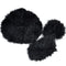 3 Black Wool Plush Warm Car Steering Wheel Cover Handbrake Gear Cover Cap Winter