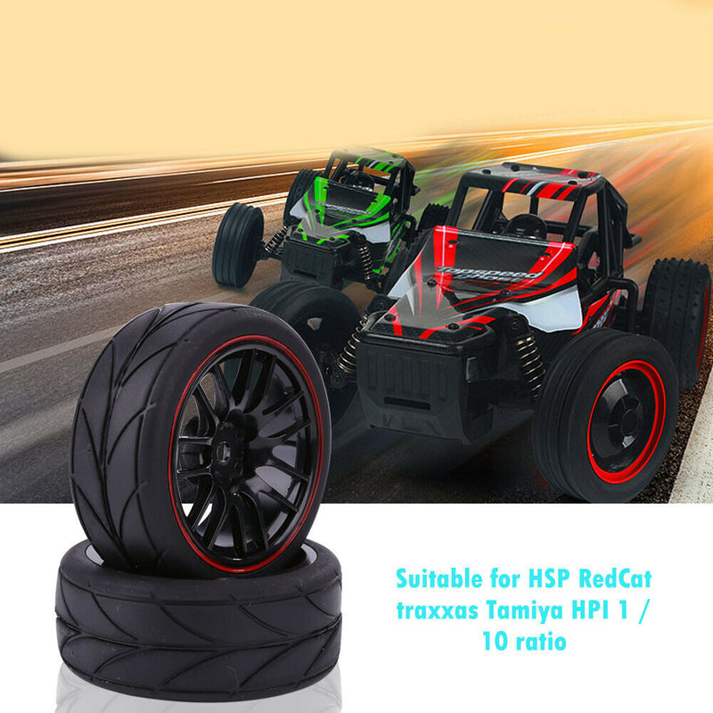 Universal 14 Holes Plastic Car Tire Skin Spare Parts 4pcs for 1/10 RC Car Trunk