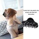 Women Hair Clip Girl Hair Claw Clamps Ladies Hairpin Headwear Gift (Black) A